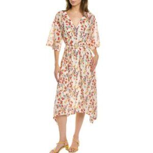 NWT Marchesa Notte Leilani Floral Belted Dress Poppy Size 6